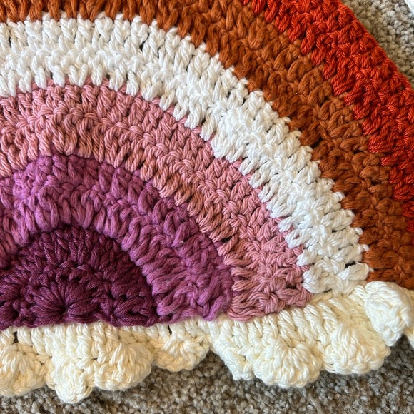 Crocheted halter top. Rainbow pattern pride. Boho. Festival. Hippie. Grandma - Picture 2 of 8